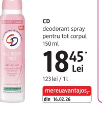 CD deodorant spray pentru tot corpul 150 ml