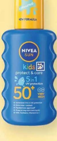 Nivea Sun protect & care kids spray colorat protecție solară pentru copii FPS 50+ 200 ml