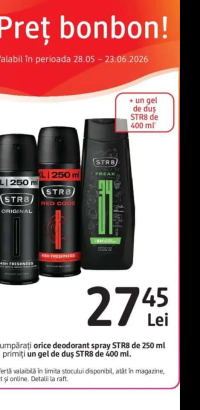 STR8 deodorant spray 250 ml + gel de duș 400 ml