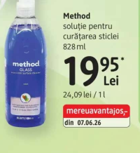 method soluție pentru curățarea sticlei 828 ml