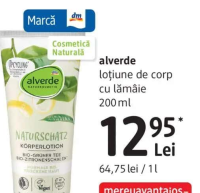 alverde loțiune de corp cu lămâie 200 ml