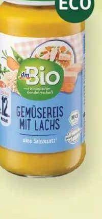 dmBio meniu cu orez, legume și somon pentru bebeluși 12+ 250 g