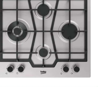 PLITA INCORPORABILA BEKO HIAW642210X, 4 ARZATOARE, ARZATOR WOK, GAZ, GRATAR FONTA, FLAME ADJUST, INO