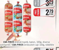 CBA PIROS brânză topită, baton, 100g, diverse sortimente / CBA PIROS ömlesztett sajt 100g, többféle