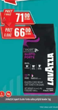 LAVAZZA Expert Gusto Forte cafea prăjită boabe 1kg