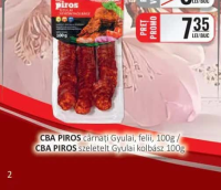 CBA PIROS cârnați Gyulai, felii, 100g / CBA PIROS szeletelt Gyulai kolbász 100g