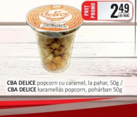 CBA DELICE popcorn cu caramel, la pahar, 50g