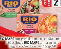 RIO MARE conservă de ton cu ceapă/cu mazăre 160gx2buc