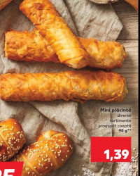 Mini plăcintă diverse sortimente proaspăt coaptă 90 g