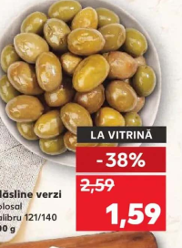 Măsline verzi colosal calibru 121/140 100 g