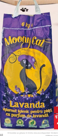 Moony Cat Nisip absorbant pentru pisici lavandă 6 kg