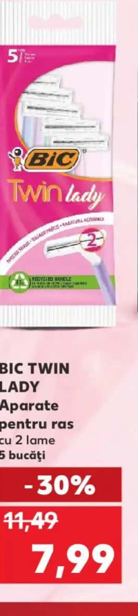 BIC TWIN LADY Aparate pentru ras cu 2 lame 5 bucăţi