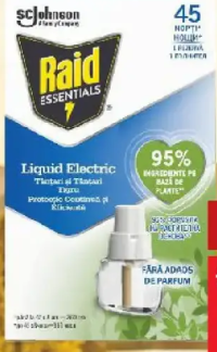 RAID ESSENTIALS Rezervă electrică împotriva țânțarilor 45 de nopți 27 ml