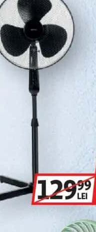 Qilive Ventilator de podea Q.6846, 45 W, 3 viteze, diametru 40 cm, negru