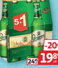 Staropramen Bere Blondă Sticlă 5+1 X 0.33L