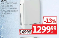 Qilive Aer Condiționat Portabil 3în1 Q.6925, 12000 BTU Clasă Energetică de Răcire A Alb