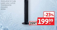 Qilive Ventilator Tip Turn Q.6903, 45W, 3 Viteze Temporizator Oscilație Negru