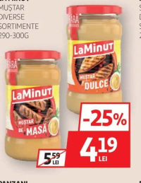 LA MINUT Muștar diverse sortimente 290-300g