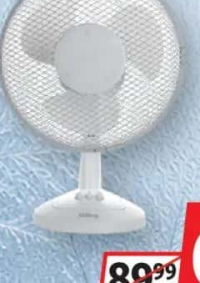 Qilive Ventilator de masă Q.6723, diametru 23 cm, 22 W, 2 viteze, alb