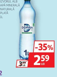 DORNA Izvorul Alb Apă minerală naturală plată 1L