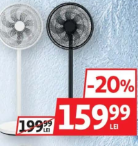 Qilive Ventilator de podea Q.6871, 45 W, 3 viteze, diametru 40 cm, alb/negru