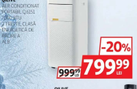 Qilive Aer Condiționat Portabil Q.6151 7000 BTU 2 Trepte, Clasă Energetică de Răcire A Alb