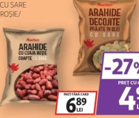 Auchan Arahide cu Sare în Coajă Roșie / Decojite 300g