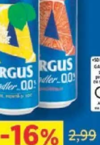 ARGUS Bere fără alcool lămâie, mentă / grefruit 0,5 L