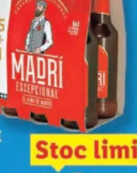 MADRI Bere blondă alc. 4.7% vol. (5+1) x 0.33 L
