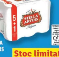 STELLA ARTOIS Bere blondă alc. 5% vol. (5+1) x 0.5 L