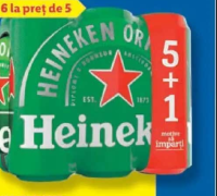 HEINEKEN Bere blondă alc. 5% vol. (5+1) x 0.5 L