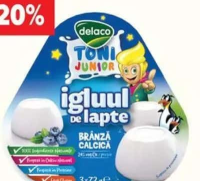 Delaco Toni Junior Brânză calcică 3x72g