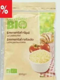 Carrefour Bio Emmentaler ras, 200 g