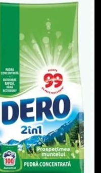 Dero 2in1 Detergent de rufe pudră 7.5 kg, 100 spălări