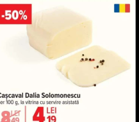 Cașcaval Dalia Solomonescu per 100 g, la vitrina cu servire asistată