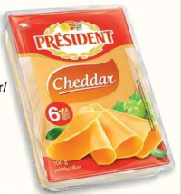 Président Brânză cheddar/emmental felii 100 g