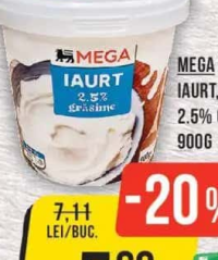 Mega Iaurt 2.5% Grăsime, 900g