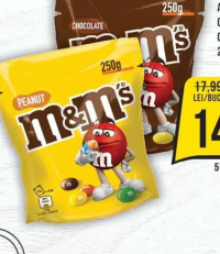 M&M's Arahide învelite în ciocolată cu lapte/ciocolată cu lapte, 250g
