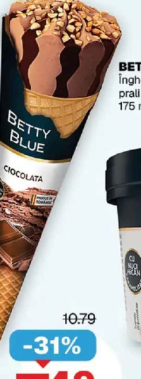 BETTY BLUE Înghețată ciocolată Cornet 170 ml