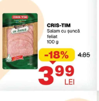 CRIS-TIM Salam cu șuncă feliat 100 g