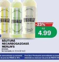 Merlin's Lemonade Băutură necarbogazoasă 600ml