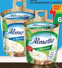 Almette Cremă de Brânză Proaspătă cu smântână / cu verdeață 150g