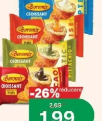 Boromir Croissant cu cremă fistic/lapte/caise/cacao 60g
