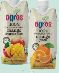 AGROS Suc portocale / mango măr 0,33 l