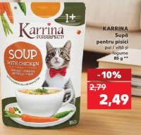 Karrina Supă pentru pisici pui / vită și legume 85g