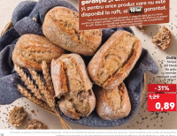 Chiflă fitness din făină de grâu cu semințe proaspăt copt 75 g