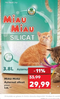 Miau Miau Așternut silicat pisici 3.8L
