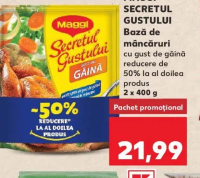 MAGGI SECRETUL GUSTULUI Bază de mâncăruri cu gust de găină 2 x 400g
