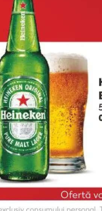 Heineken Bere blondă 5% alcool 0.66l