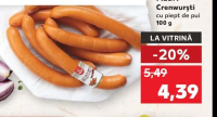 MEDA Crenwurști cu piept de pui 100 g